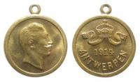 Wilhelm II (1888-1918) - auf die Einnahme von Antwerpen - 1914 - tragbare Medaille  fast vz