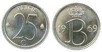 Belgien - Belgium - 1969 - 25 Centimes  unc