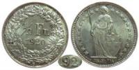 Schweiz - Switzerland - 1920 - 1/2 Franken  vz