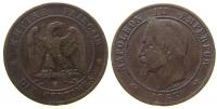 Frankreich - France - 1863 - 10 Centimes  schön