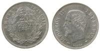 Frankreich - France - 1854 - 20 Centimes  fast vz