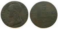 Frankreich - France - 1795-1799 An 4 - 5 Centimes  s+