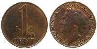 Niederlande - Netherlands - 1948 - 1 Cent  vz