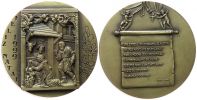 Krippenszene mit der hl. Familie im Stall / Mehrzeiler - 1999 - Medaille  gußfrisch