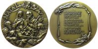 Heilige Maria und Josef mit dem Jesuskind und Hirten - o.J. - Medaille  gußfrisch