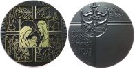 Heilige Maria und Josef mit dem Jesuskind und div. rel. Darstellungen - 1986 - Medaille  gußfrisch