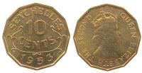 Seychellen - Seychelles - 1953 - 10 Cents  vz-unc