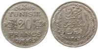 Tunesien Franz. - Tunesia Fr. Occup. - 1934 - 20 Francs  ss+