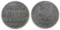 Tunesien Franz. - Tunesia Fr. Occup. - 1934 - 20 Francs  ss+